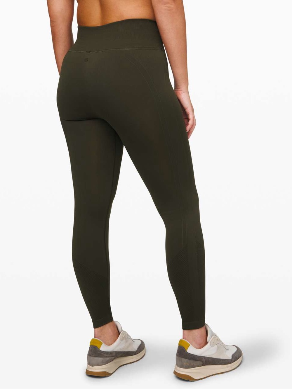 Lululemon Ebb to Street Tight Dark Olive Size 6 Mesh Panel Compression
